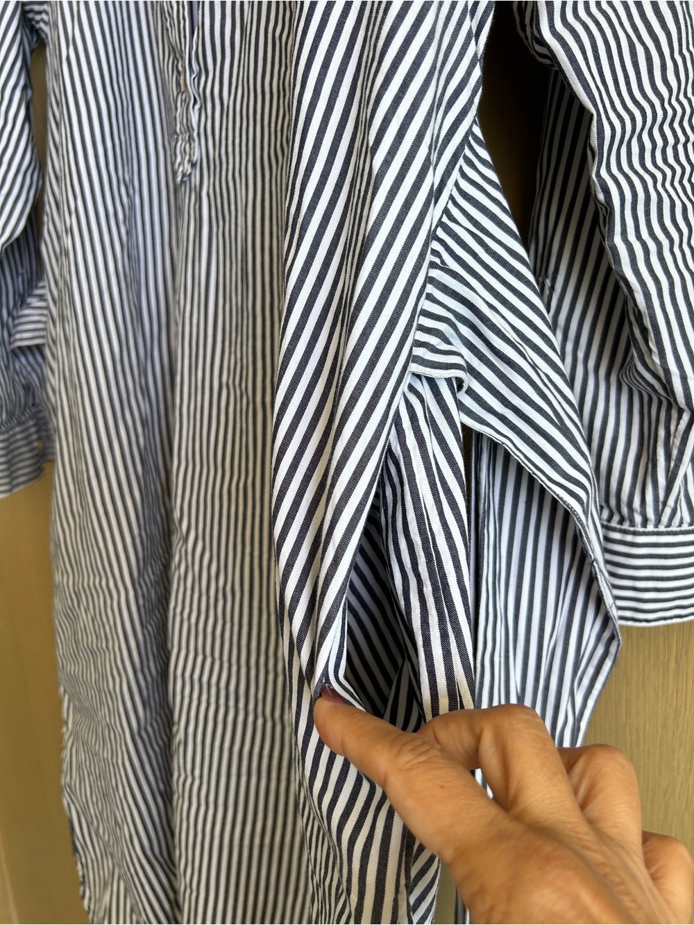 Gap brand navy and white striped poplin shirt dress, size medium - Picture 7 of 13